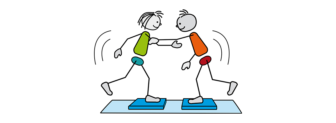 Balance Pad - Paarübung auf einem Bein