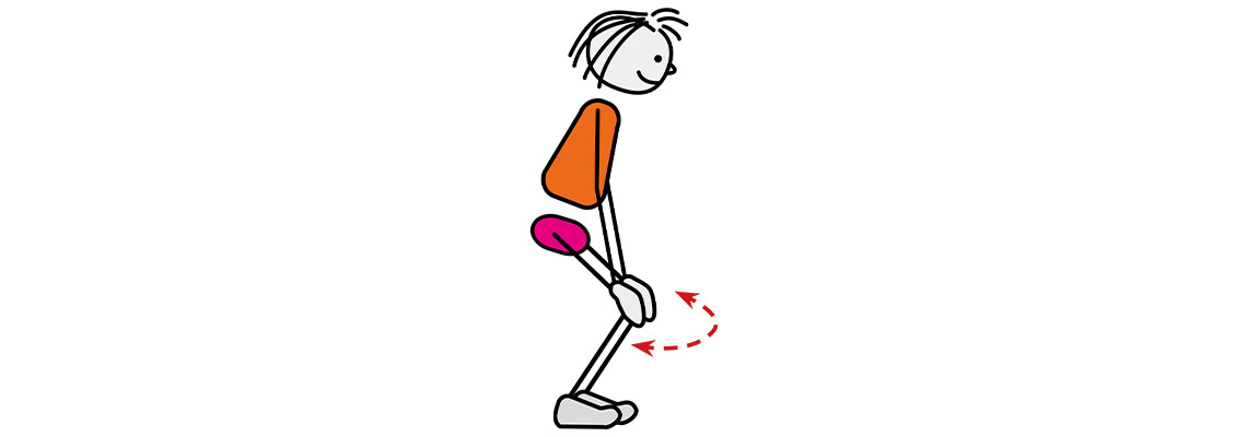 Knie kreisen im Stand