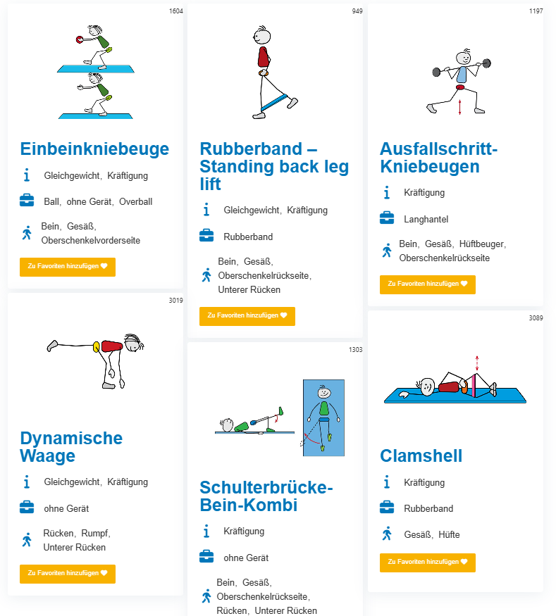 Screenshot der Übungsreihe Juli 2026